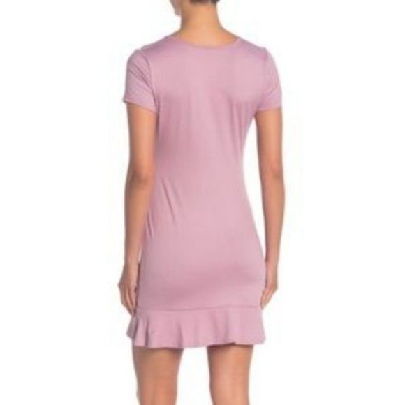 NWT VANITY ROOM Short Sleeve Ruched Jersey Dress - Picture 2 of 7
